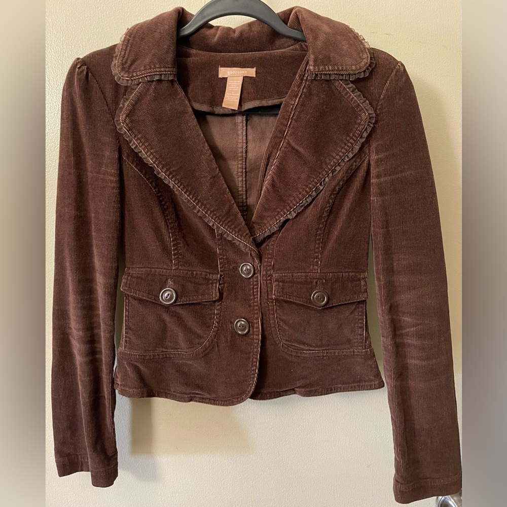 Gadzooks Women’s Brown Curdoroy Blazer, size Small